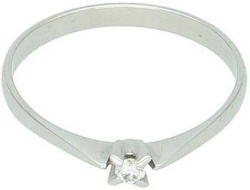 Złoty pierścionek z diamentem „Biały Klasyk”  Białe złoto 585  Rozmiar 11.jpg